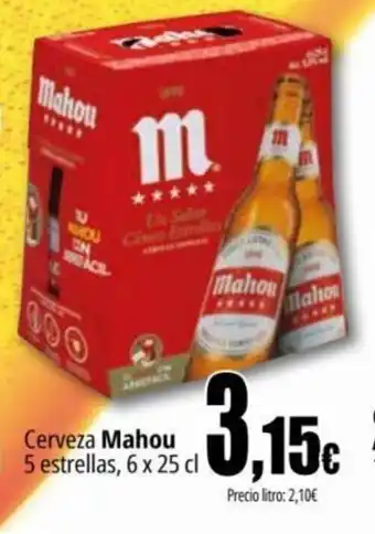 Unide Supermercados Cerveza Mahou 5 estrellas, 6 x 25 cl oferta