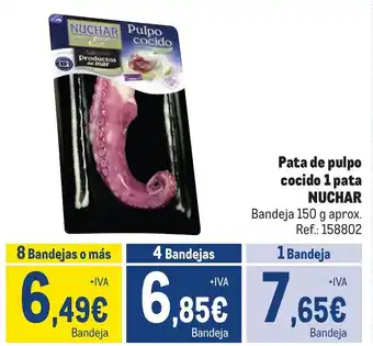 Makro Pata de pulpo cocido 1 pata NUCHAR oferta