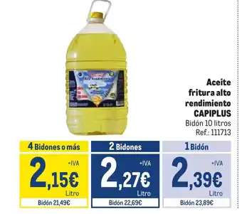 Makro Aceite fritura alto rendimiento CAPIPLUS oferta