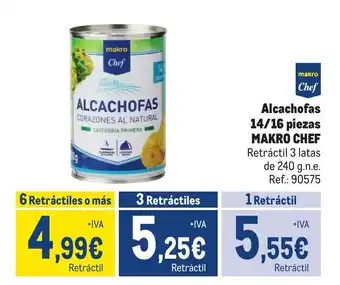Makro Alcachofas 14/16 piezas MAKRO CHEF oferta