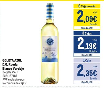 Makro GOLETA AZUL D.O. Rueda Blanco Verdejo oferta