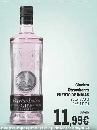 Makro Ginebra Strawberry PUERTO DE INDIAS Botella 70 cl Ref.: 141411 oferta