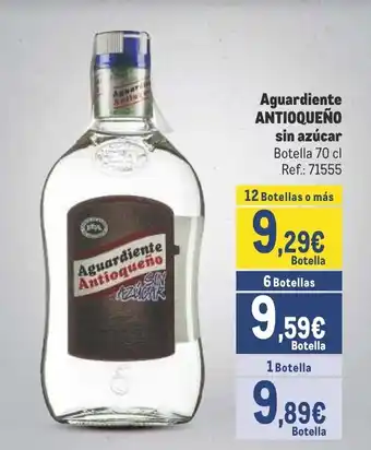 Makro Aguardiente ANTIOQUEÑO sin azúcar Botella 70 cl Ref.: 71555 oferta