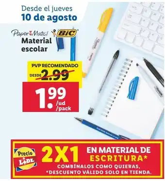 Lidl Material escolar bic oferta