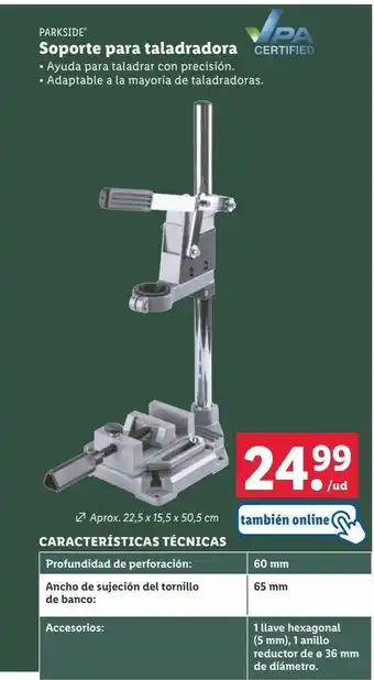 Lidl Soporte para taladro parkside oferta