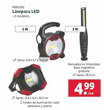 Lidl Lámpara led parkside oferta