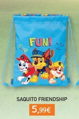 Toy Planet Saco plano junior paw patrol friendship oferta