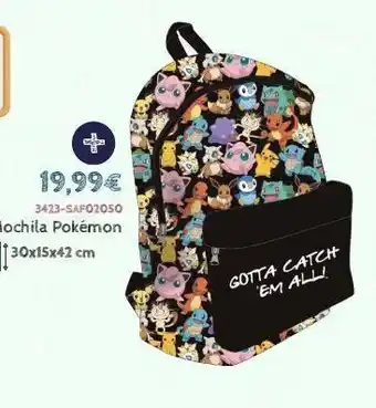Don Dino 19,99€ 3423-safo2050 mochila pokémon 30x15x42 cm gotta catch 'em all! oferta