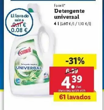 Lidl Formil Detergente universal 4 L oferta