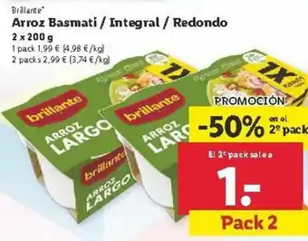 Lidl Arroz Basmati / Integral / Redondo 2 x 200g Pack 2 oferta