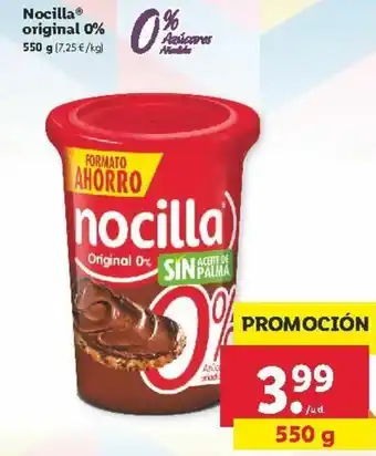 Lidl Nocilla original 0% 550g oferta