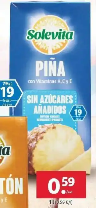 Lidl Solevita Piña 1L oferta