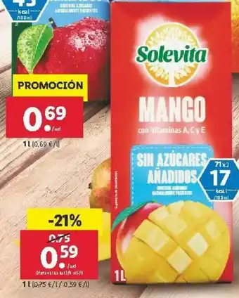 Lidl Solevita Mango 1L oferta