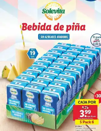 Lidl Solevita Bebida de piña 5 Pack 6 x 20 cl oferta