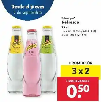 Lidl Schweppes Refresco 25cl oferta