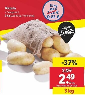 Lidl Patata 3 kg oferta