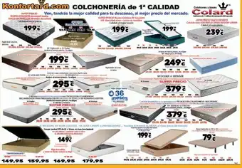 Konfortard Konfortard.com colchonería de 1ª calidad super precio nuevo colchon densidad media visco sin muelles m vekio de colard cali oferta