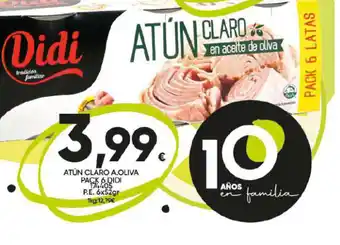 Family Cash ATÚN CLARO A.OLIVA PACK 6 DIDI 174405 oferta