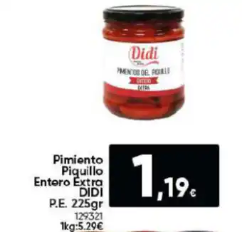 Family Cash Pimiento Piquillo Entero Extra DIDI P.E. 225gr oferta