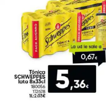Family Cash Tónica SCHWEPPES Lata 8x33 cl oferta