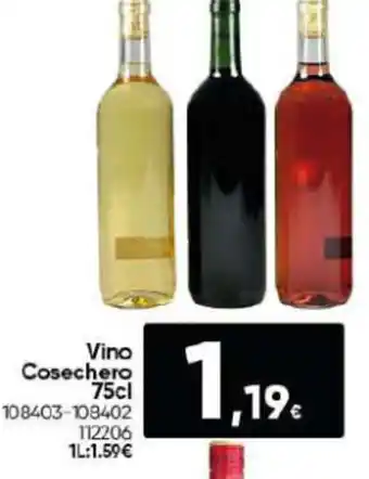 Family Cash Vino Cosechero 75cl oferta