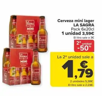 Carrefour Cerveza mini lager la sagra oferta