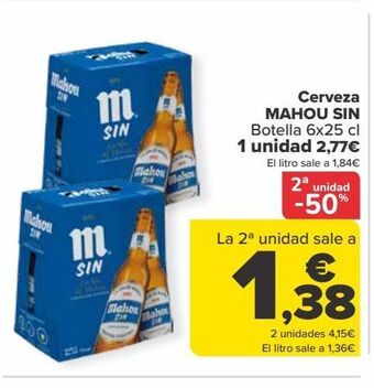 Carrefour Cerveza mahou sin oferta