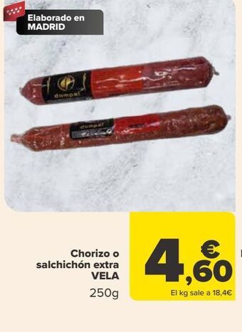 Carrefour Chorizo o salchichón extra vela oferta