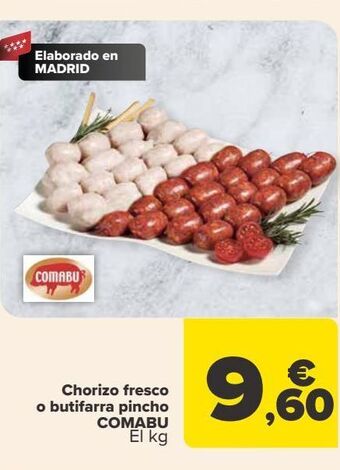 Carrefour Chorizo fresco o butifarra pincho comabu oferta
