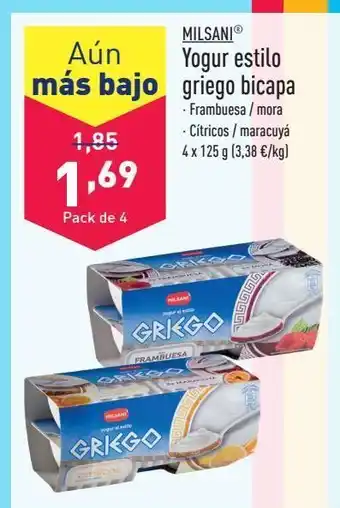 ALDI Yogur griego milsani oferta