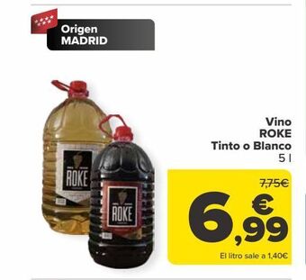 Carrefour Vino roke tinto o blanco oferta