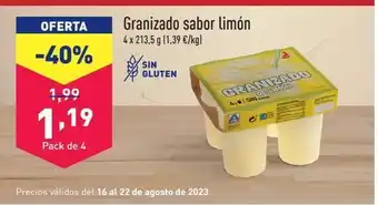 Granizado sabor limón