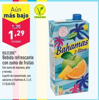 ALDI Bebidas refrescante con zumo de fruta rio d'oro oferta
