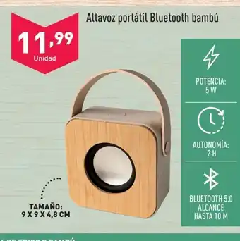 ALDI Altavoces potatil bluetooth bambú oferta