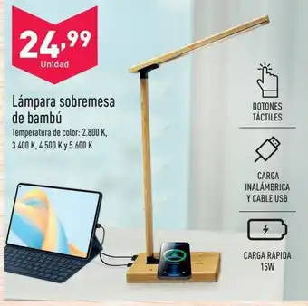 ALDI Lámpara de sobremesa de bambu oferta