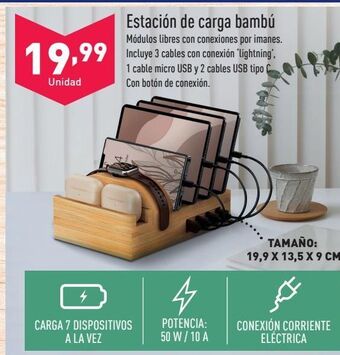 ALDI Estación de carga bambú oferta