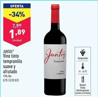 ALDI Vino tinto juntos oferta