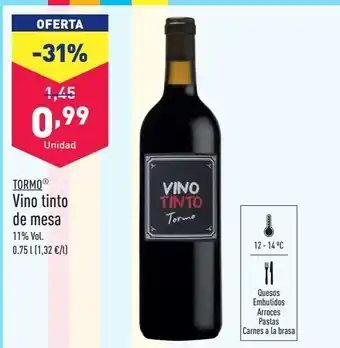 ALDI Vino tinto tormo oferta