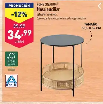 ALDI Mesa auxiliar home creation oferta