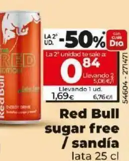 Dia Red bull sugar free / sandia oferta