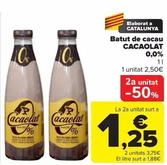Carrefour Batut de cacau cacaolat 0,0% oferta