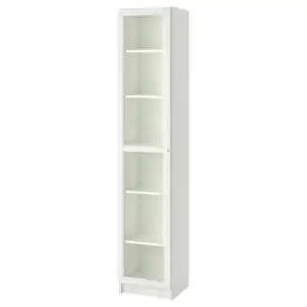IKEA Billy / oxberg estantería con puerta de vidrio, blanco/vidrio, 40x42x202 cm oferta