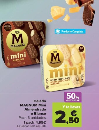 Carrefour Helado MAGNUM Mini Almendrado o Blanco oferta