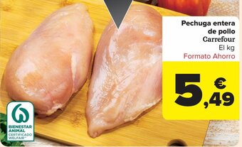 Carrefour Pechuga entera de pollo Carrefour oferta