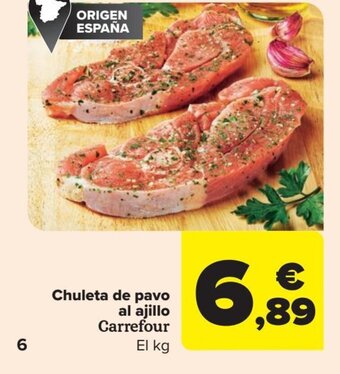 Carrefour Chuleta de pavo al ajillo Carrefour oferta