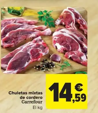 Carrefour Chuletas mixtas de cordero Carrefour El kg oferta