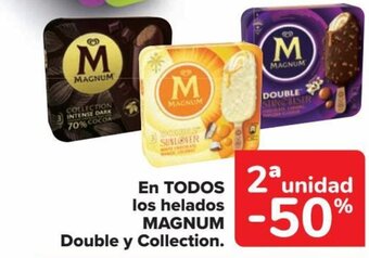 Carrefour EN TODOS los helados MAGNUM Double y Collection. oferta