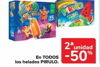 Carrefour EN TODOS los helados PIRULO. oferta