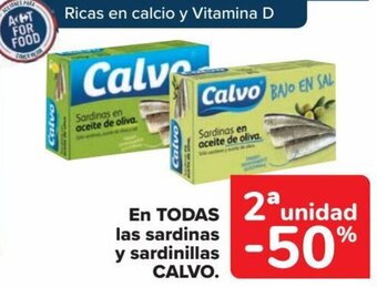 Carrefour En TODAS las sardinas y sardinillas CALVO. oferta