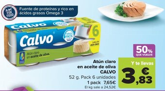 Carrefour Atún claro en aceite de oliva CALVO oferta